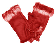 Peach Couture Luxurious Faux Fur Suede Feel Warm Winter Finger-less Gloves Pack