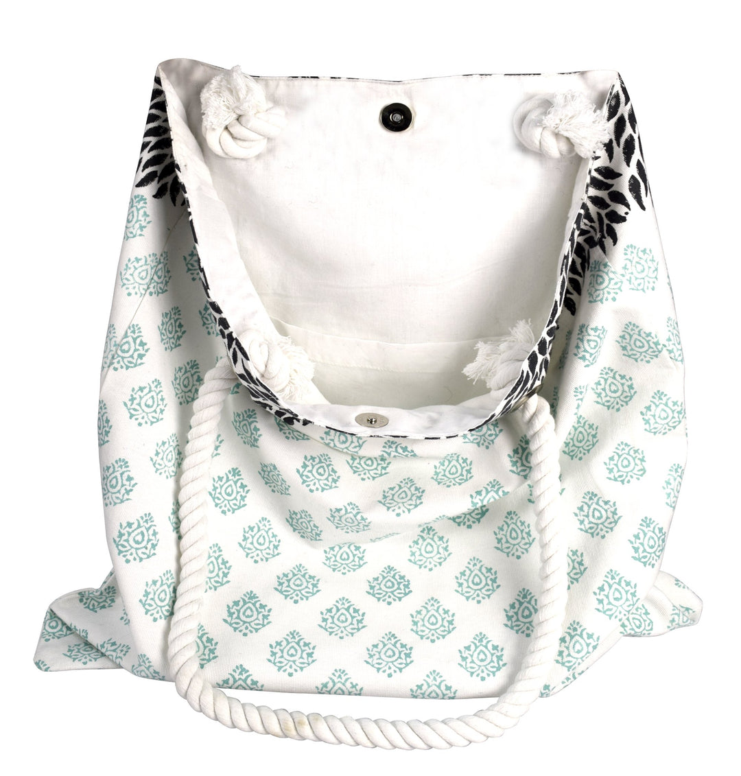 Rope Handle Cotton Canvas Tote Bag