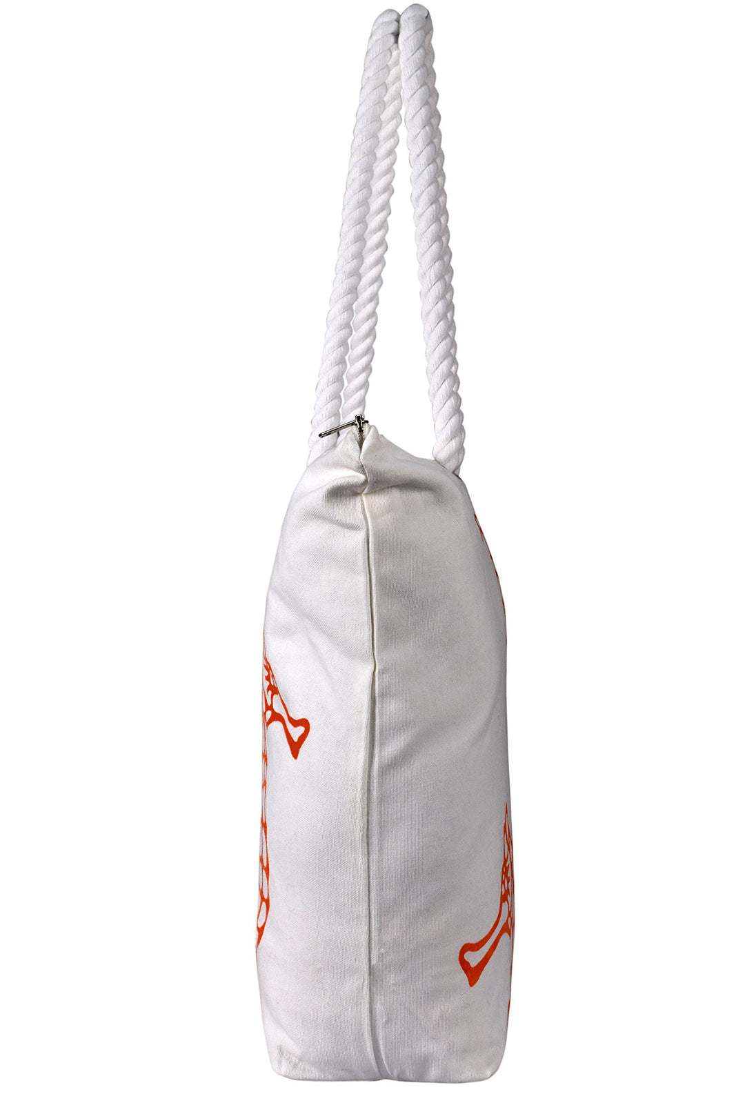 Seahorse Design Cotton Canvas Beach Tote