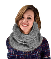 Double Layer Marled Knit Cowl Neck Infinity Loop Scarf Neck Warmer