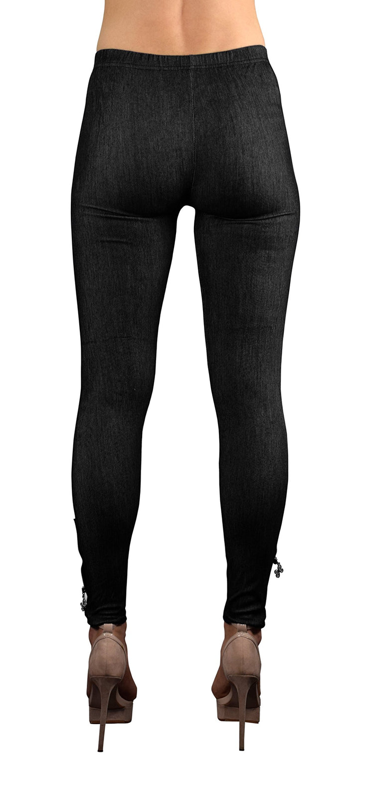 Peach Couture Womens Full Length Ankle Zip Stretchable Jeggings Leggings