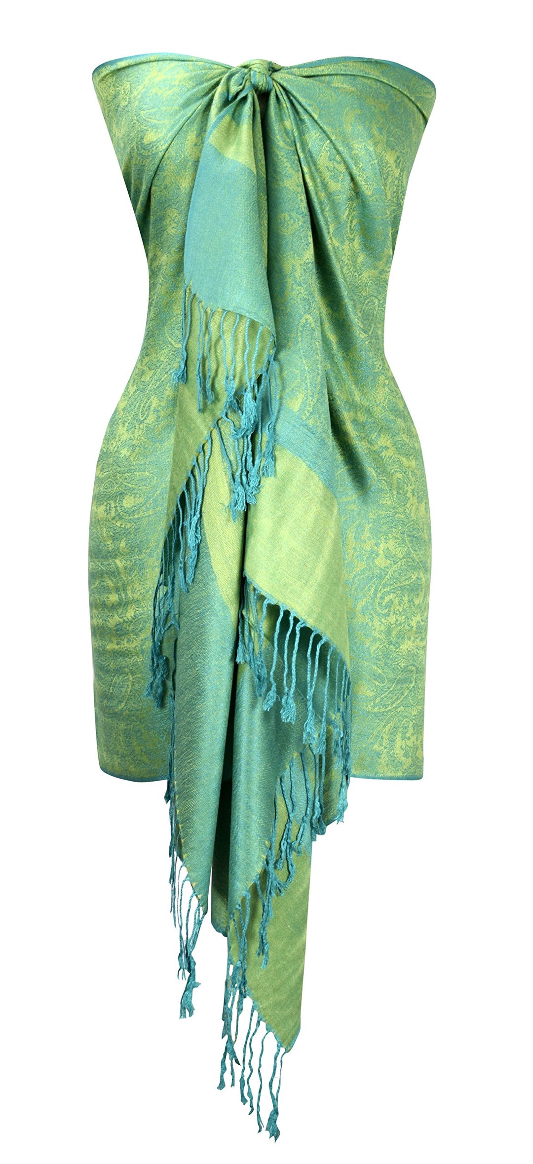 Peach Couture Elegant Vintage Jacquard Paisley Feel Shawl Wrap Scarf