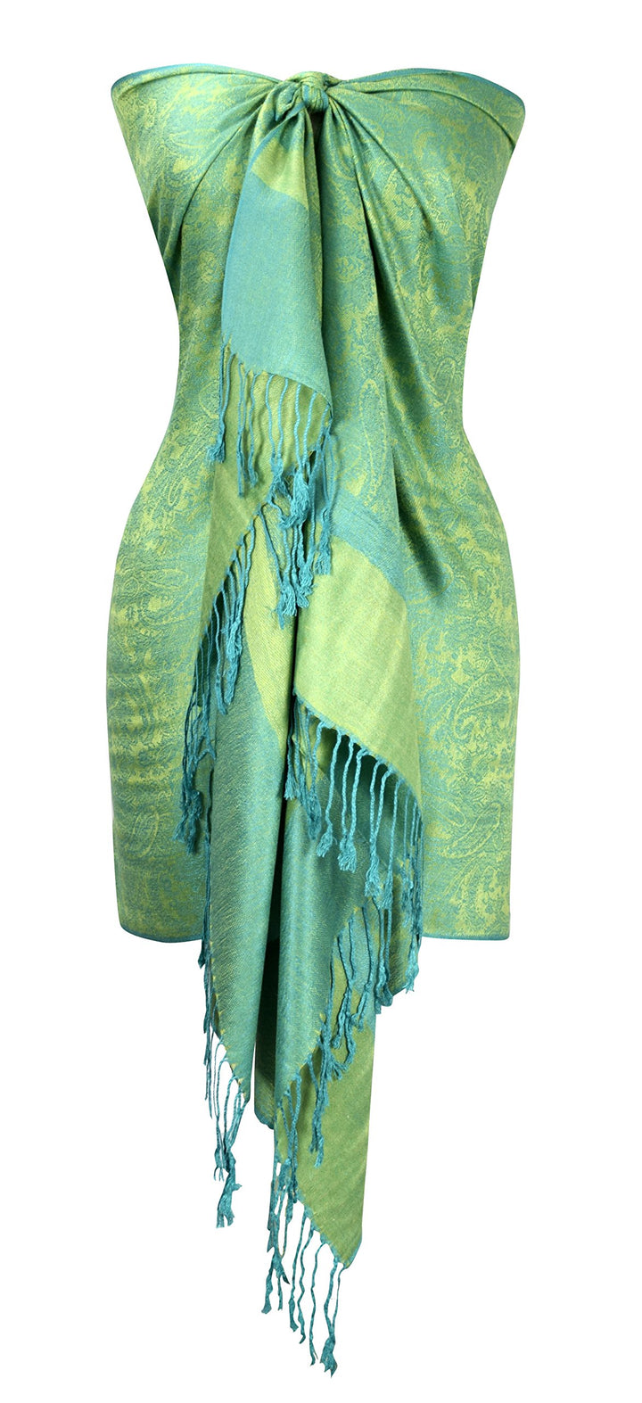 Peach Couture Elegant Vintage Jacquard Paisley Feel Shawl Wrap Scarf