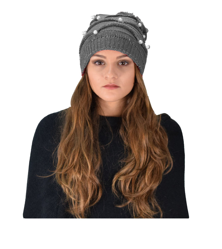 Cute Trendy 2 Pack Knitted Hats With Pearls