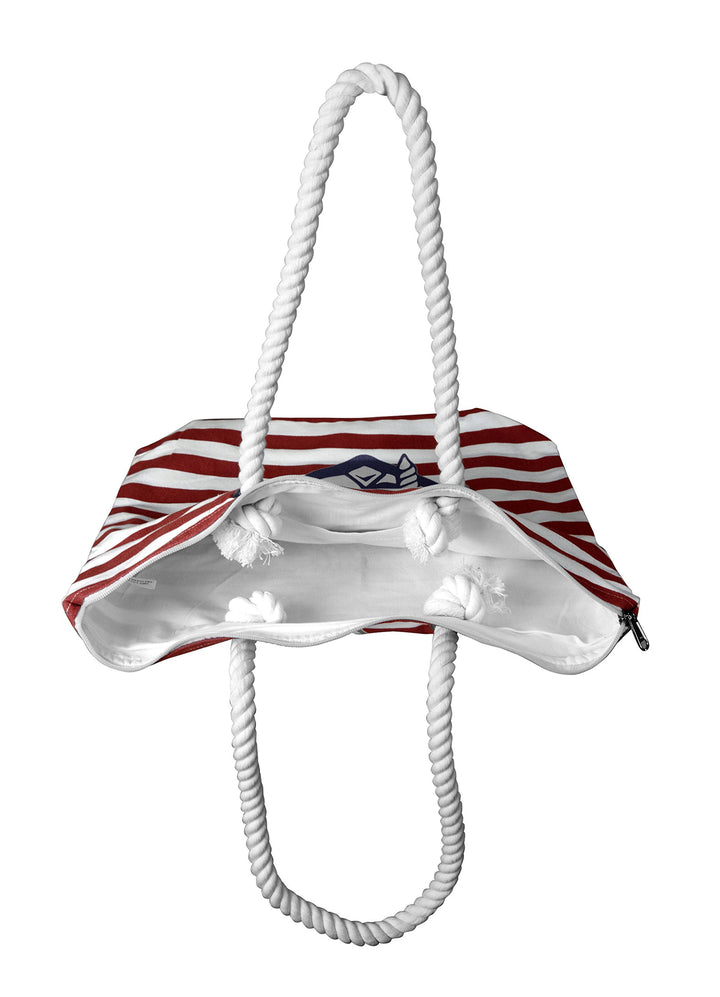 Anchor Print Cotton Canvas Beach Tote