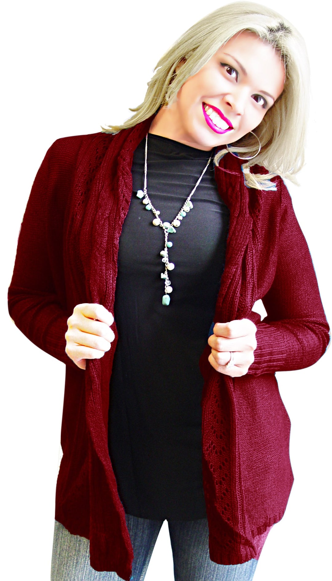 A2207-Knit-Cardigan-Maroon-Large