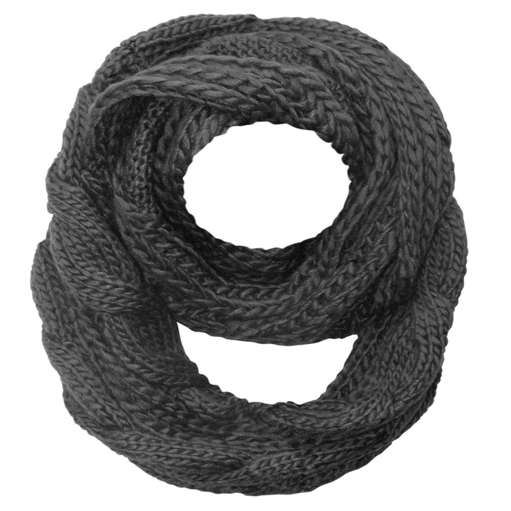Cable Knit Grey Peach Couture Cable Knit Chunky Winter Warm Infinity Loop Scarf