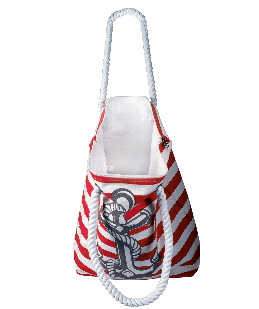 Anchor Print Cotton Canvas Beach Tote