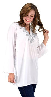 Summer Womens Boho Embroidered Cover-up Swimwear Beachwear Tunic