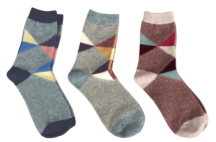 Unisex Warm Cozy Colorful Pattern Cotton Blend Crew Socks in Packs