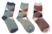 Unisex Warm Cozy Colorful Pattern Cotton Blend Crew Socks in Packs