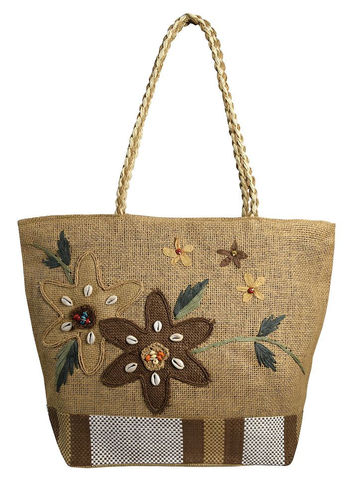 Floral Jute Multipurpose Shoulder Bag