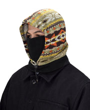 Thick Knit One Hole Facemask Balaclava Snowboarding Biker Mask (Brown/Orange)