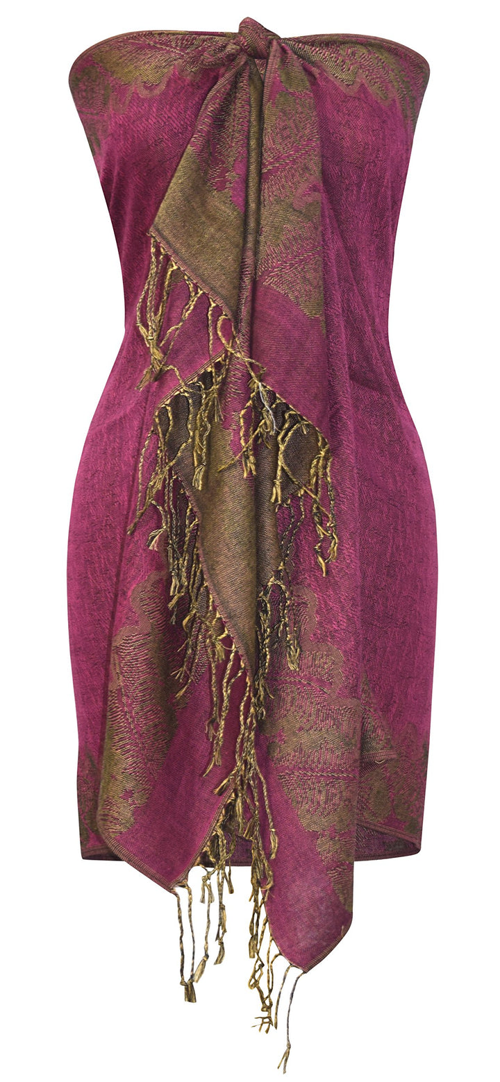 Reversible Jacquard Paisley Pashmina Shawl