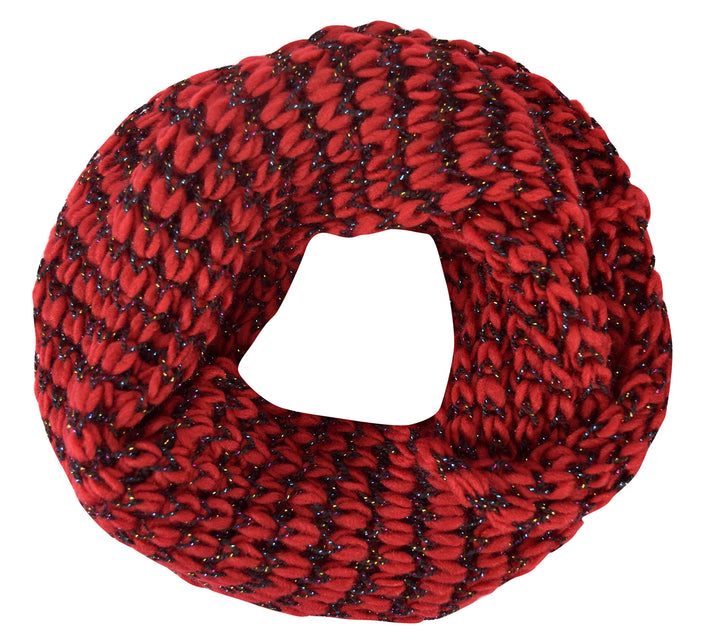 Winter Warm Sequin Multicolor Chunky Knit Infinity Loop Cowl Scarves