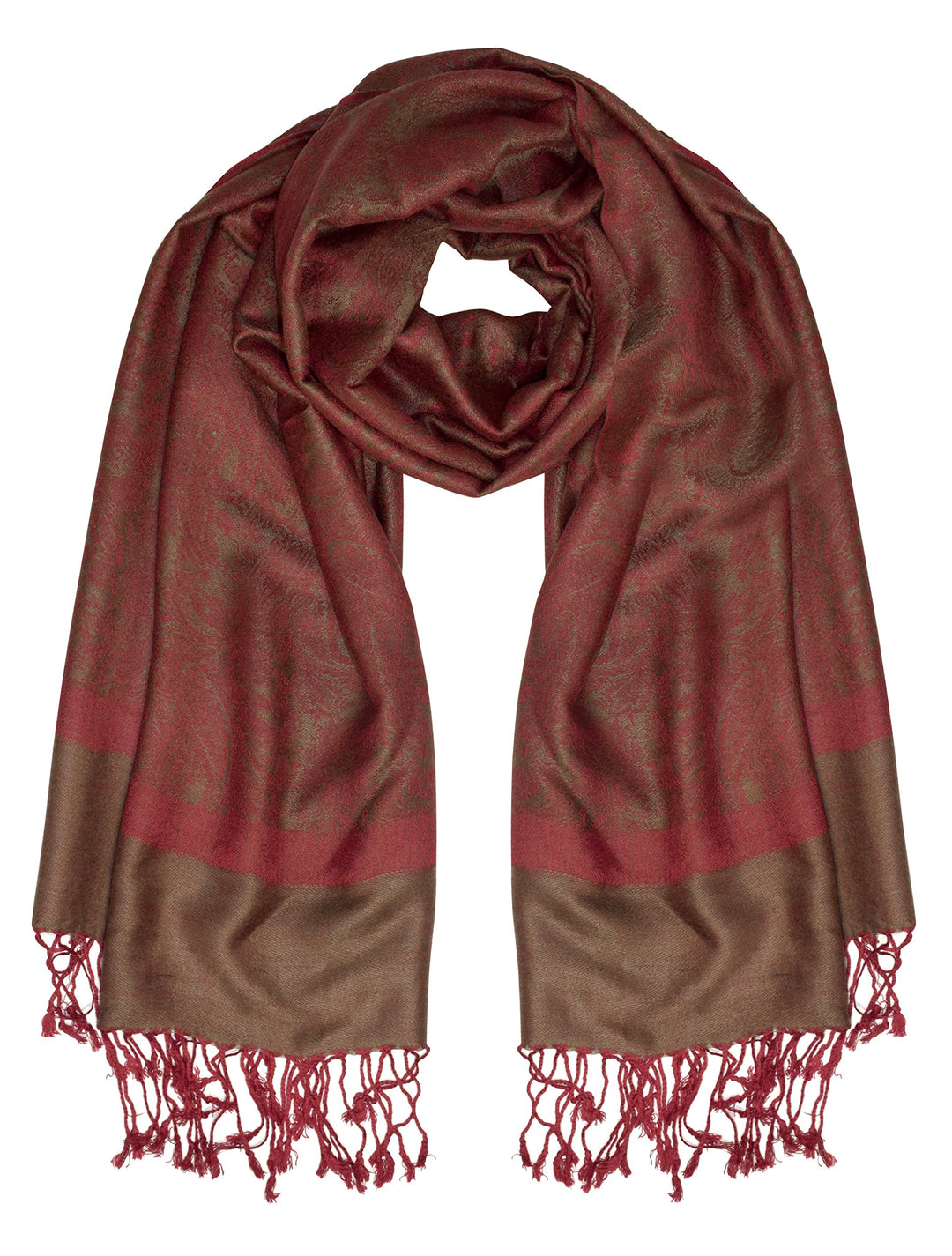 Red & Chocolate Brown Jacquard Pash-#71