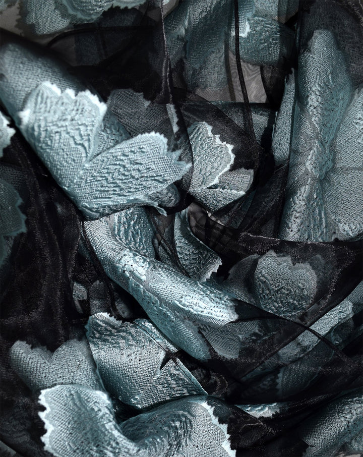 Floral Embroidered Burnout Summer Scarf