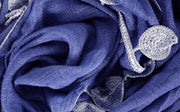 All Seasons Chic Silk Feel Sheer Textured Scarf W/ Sphere Tassels