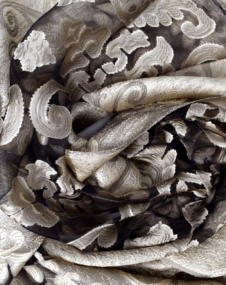 Floral Embroidered Burnout Summer Scarf