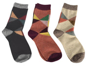Unisex Warm Cozy Colorful Pattern Cotton Blend Crew Socks in Packs
