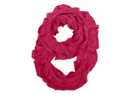 Peach Couture Trendy Solid Color Ruffle Edge Knitted Stretch Infinity Loop Scarf