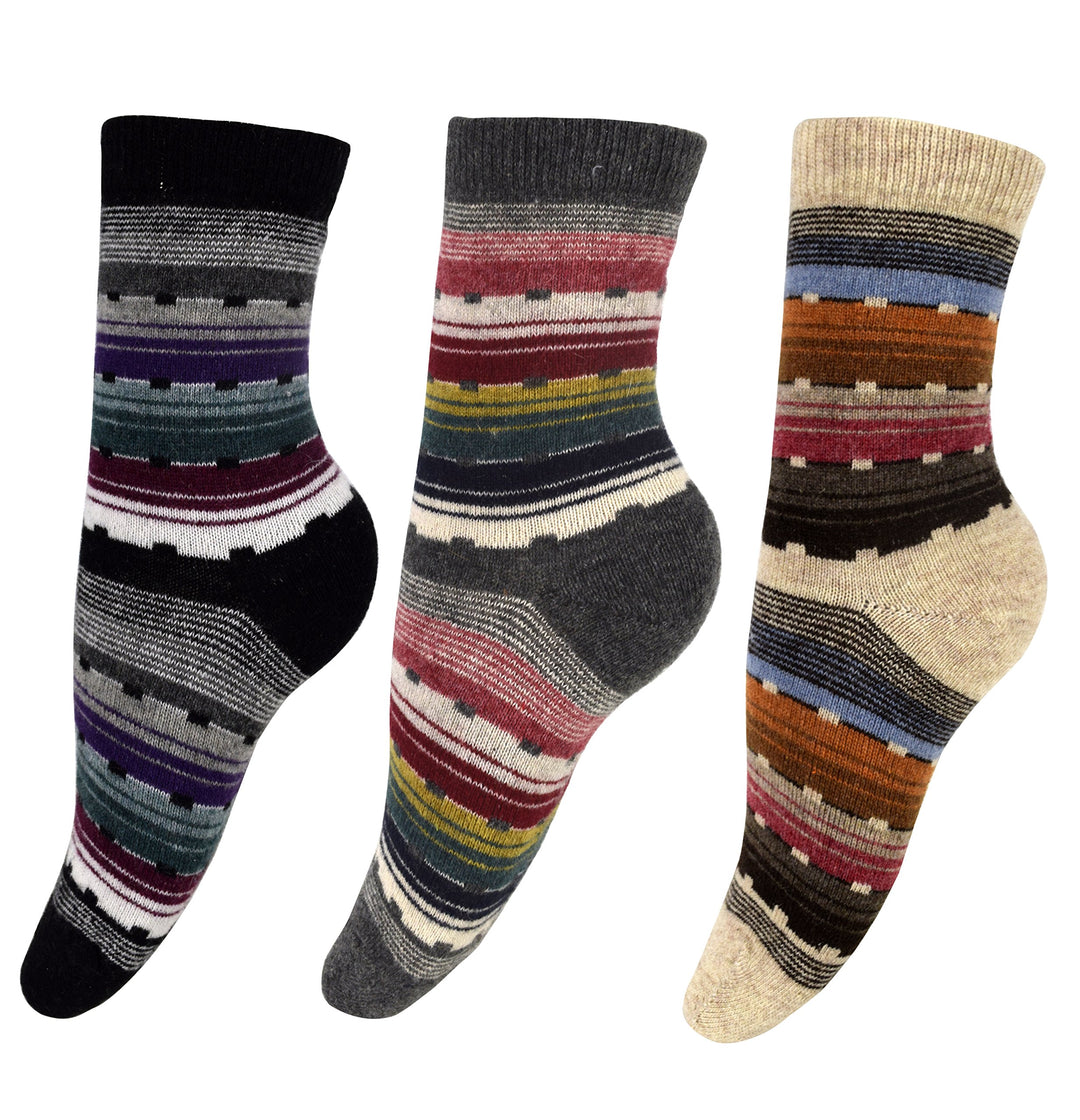 Unisex Warm Cozy Colorful Pattern Cotton Blend Crew Socks in Packs