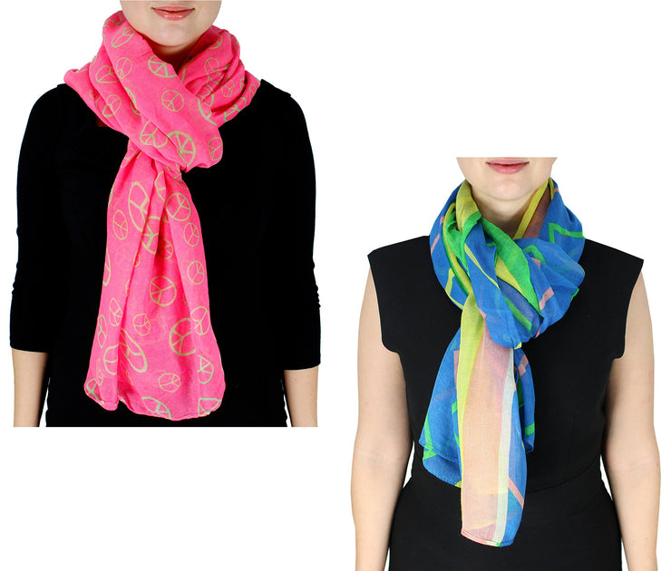 Womens Abstract Desgin Scarves Value Pack of 2