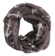 Peach Couture All season Infinity Loop Scarves Bold Anchor Print Scarf