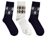 Peach Couture Mens Colorful Argyle 3 Pack Stretch Variety Socks 6-12 Shoe Size