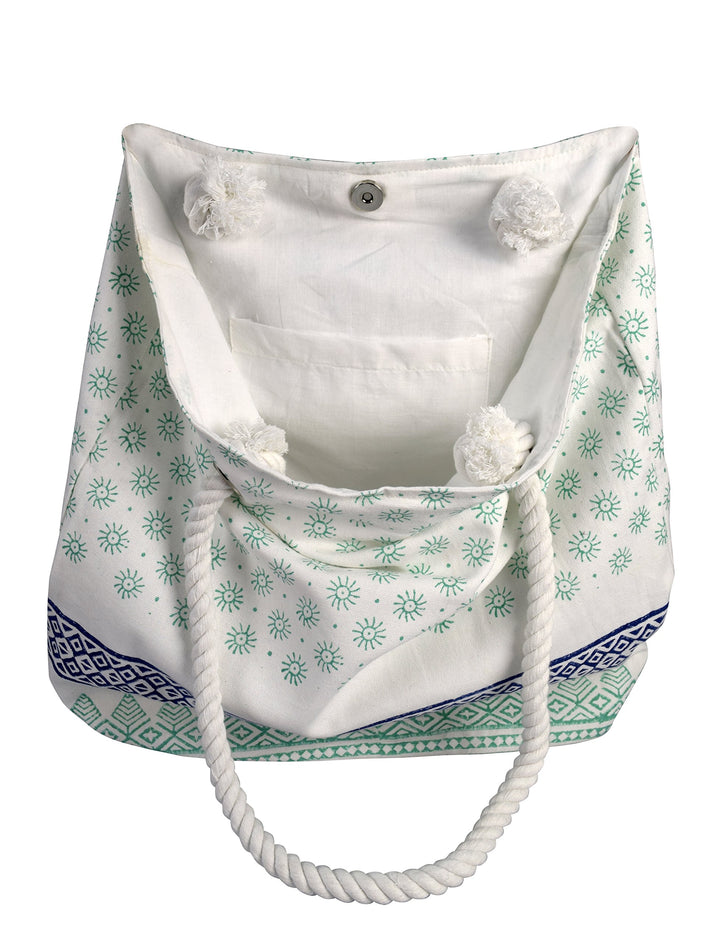 Rope Handle Cotton Canvas Tote Bag