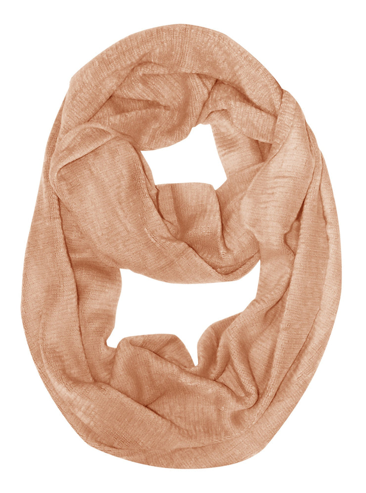 Warm Tan Peach Couture Cashmere feel Gorgeous Warm Two Toned Infinity loop neck scarf snood