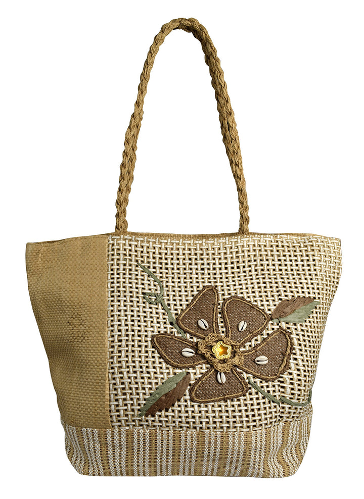 Floral Jute Multipurpose Shoulder Bag