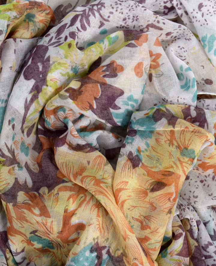 Hibiscus Floral Lightweight Summer Scarf