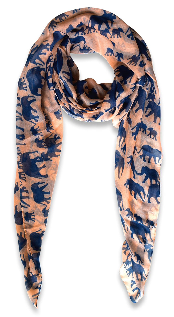Peach Couture Chic Trendy Lightweight Flamingo Elephant Print Wrap Scarf Shawl