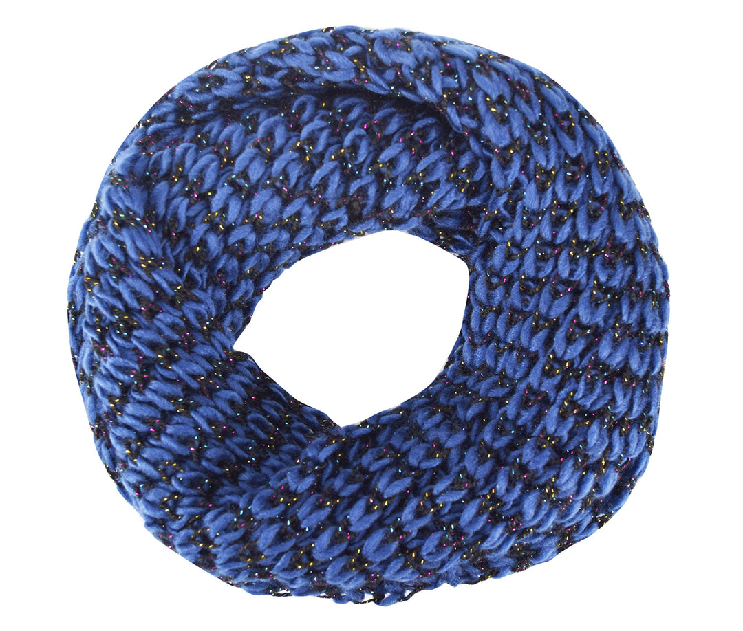 Winter Warm Sequin Multicolor Chunky Knit Infinity Loop Cowl Scarves