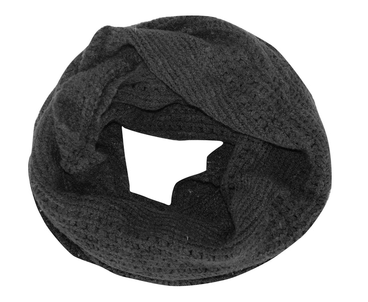 Glamorous Chic Warm Knitted Winter Snood Infinity Loop Scarf (Black)