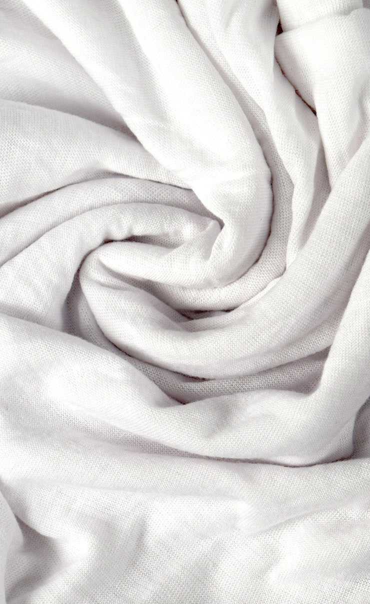 Cotton Soft Touch Vivid Colors Infinity Loop Scarf Scarves Jersey Knit Crinkled White