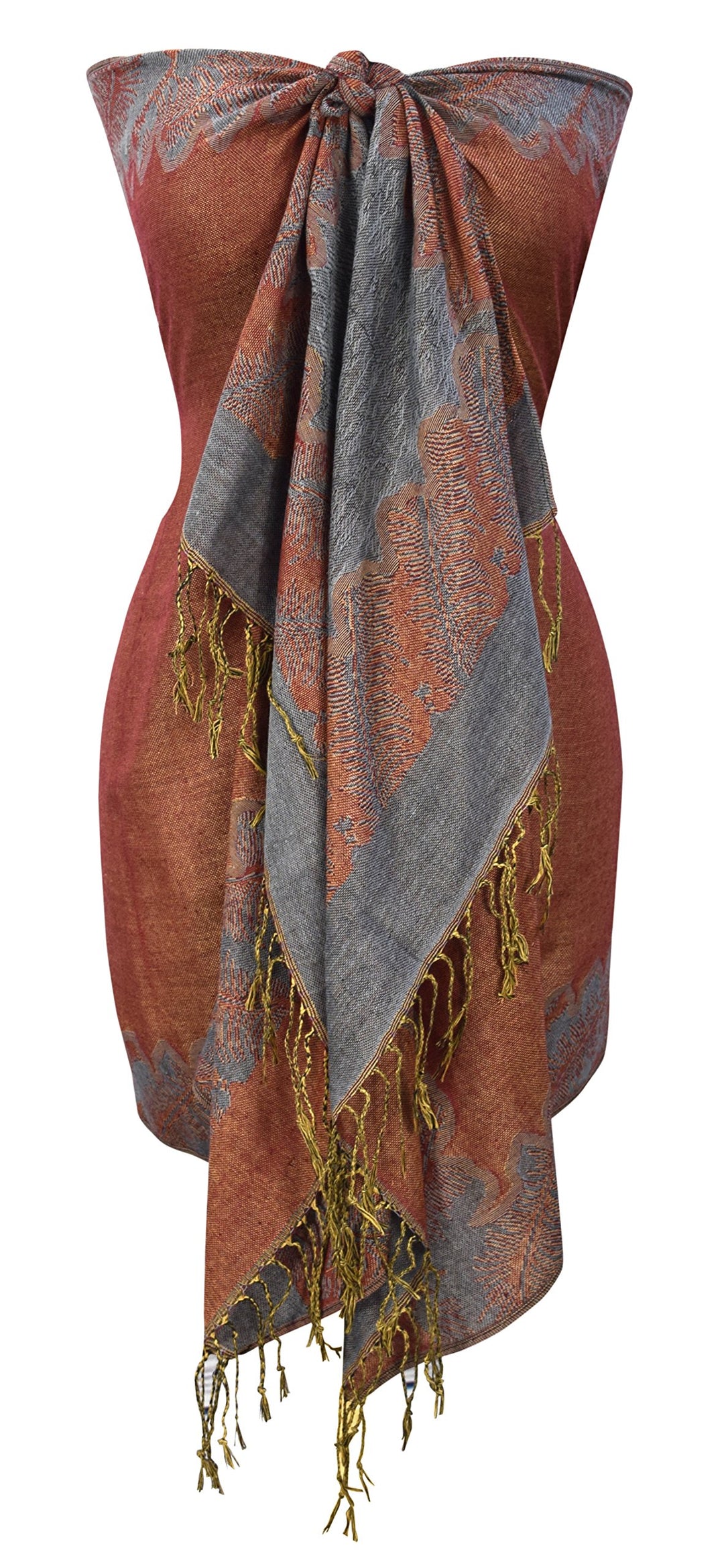 Reversible Jacquard Paisley Pashmina Shawl