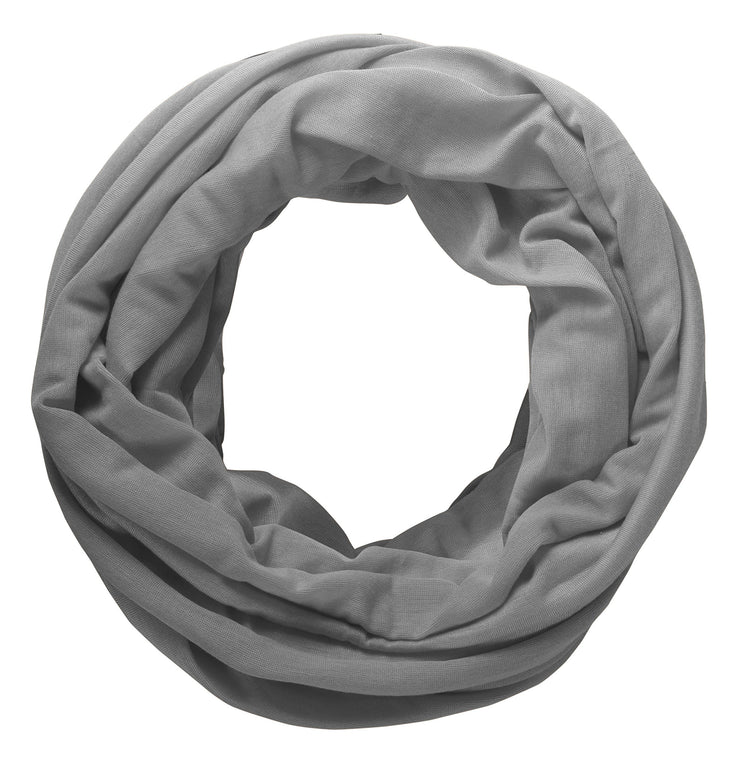 Dark Grey Peach Couture Cotton Soft Touch Vivid Colors Lightweight Jersey Knit Infinity Loop Scarf