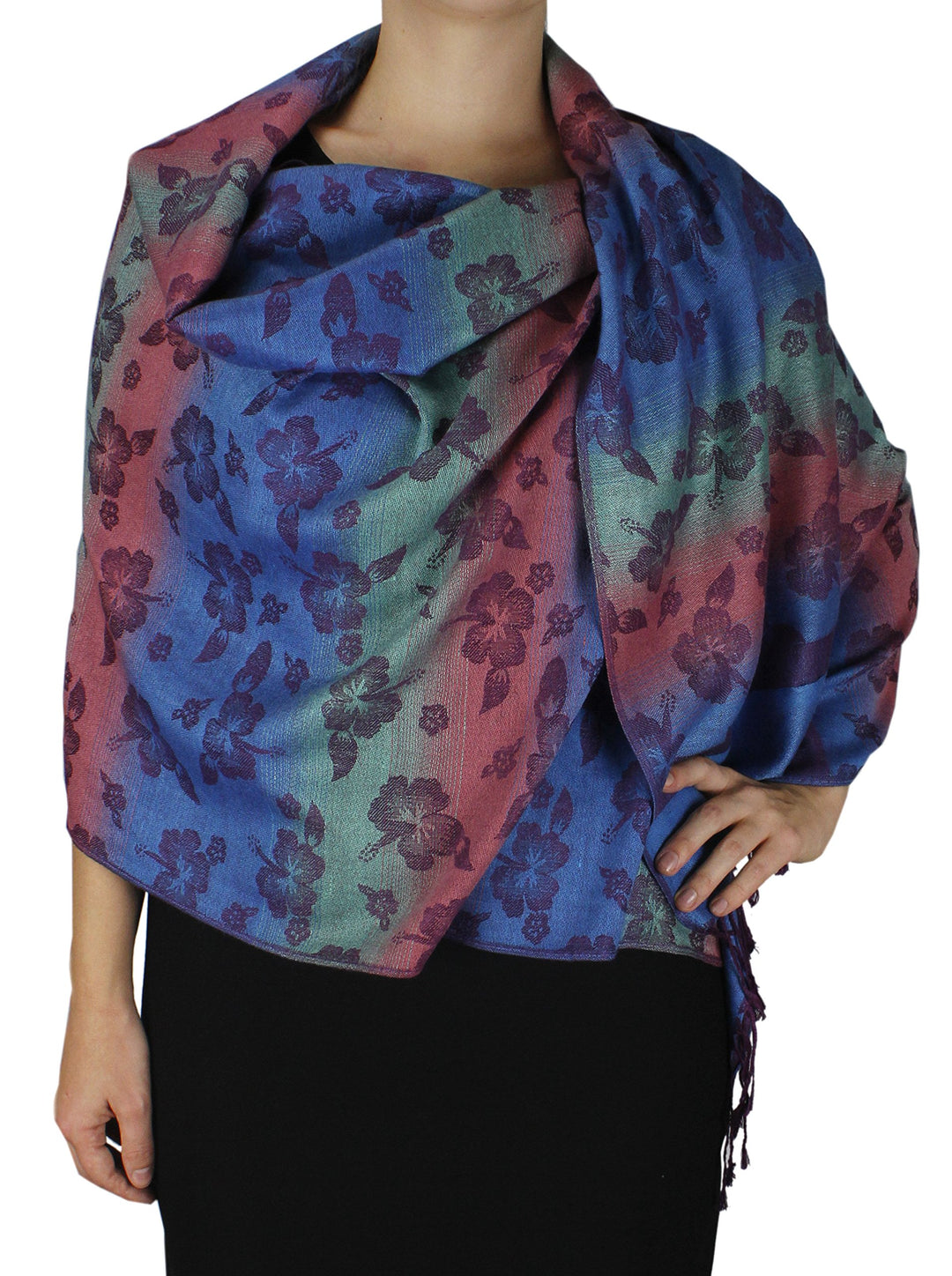 Rainbow Silky Tropical Pashmina Shawl