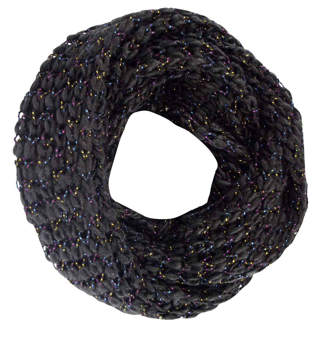 Winter Warm Sequin Multicolor Chunky Knit Infinity Loop Cowl Scarves