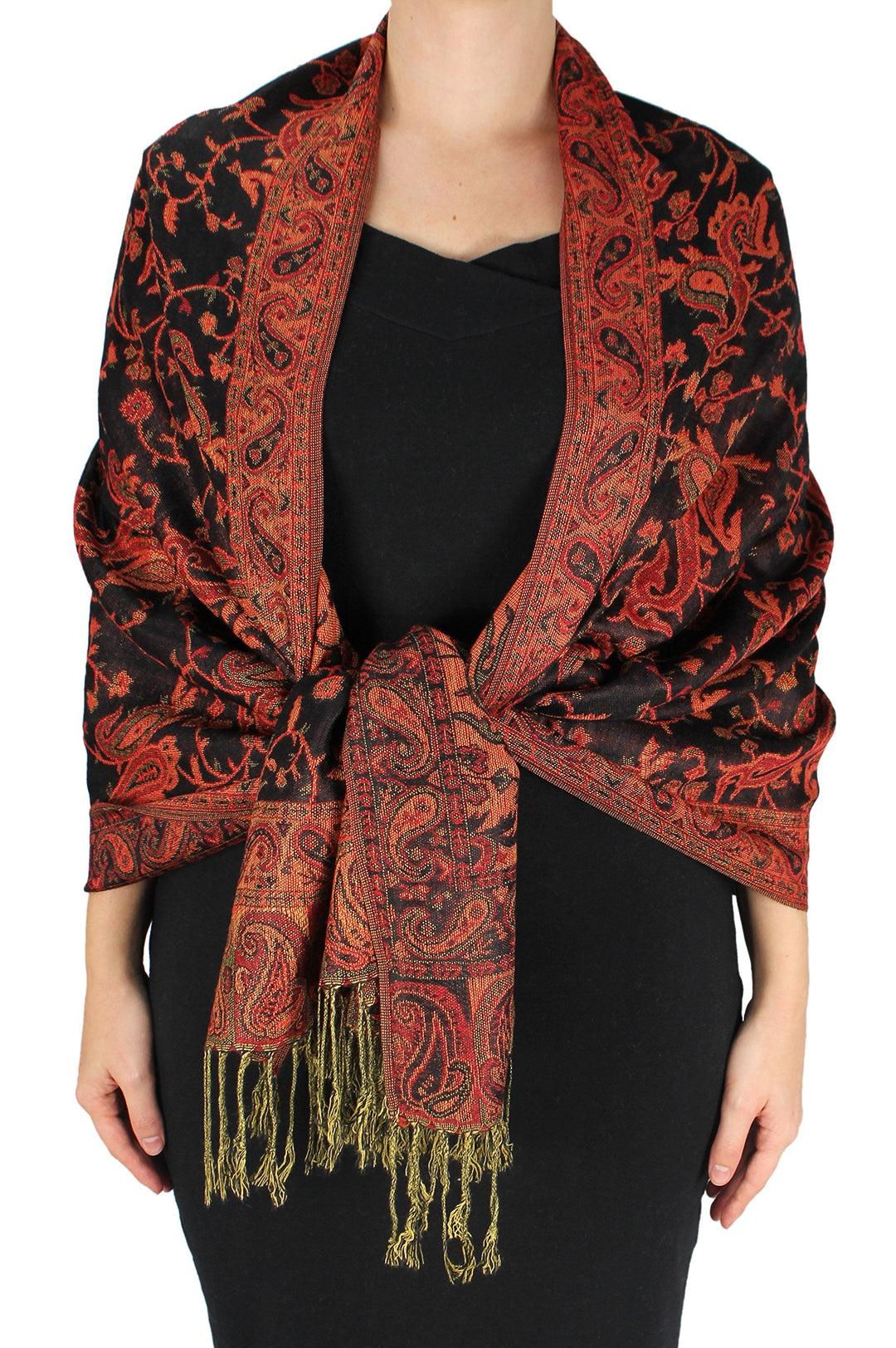 Pashmina-Paisley-Shawl-Red/Black-FBA-PNC