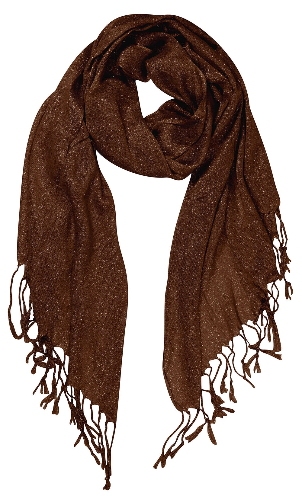 Black and pink sheer burnout scarf with embroidered paisley pattern and fringe edges