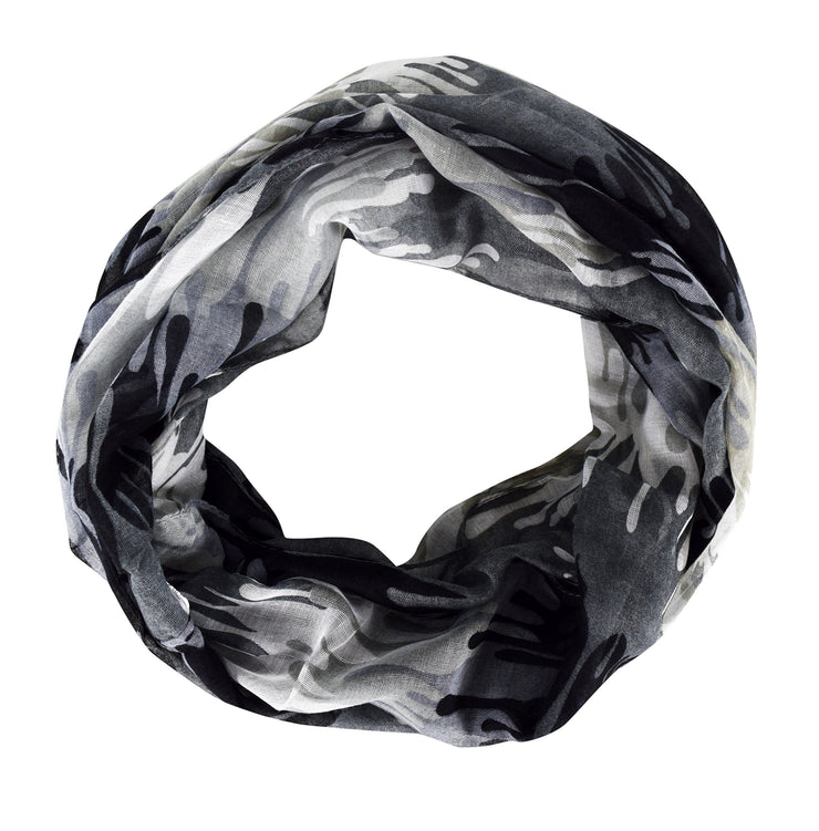 Gray & Black Abstract Artsy Multicolor Paint Splatter Infinity Loop/Scarf/Wrap