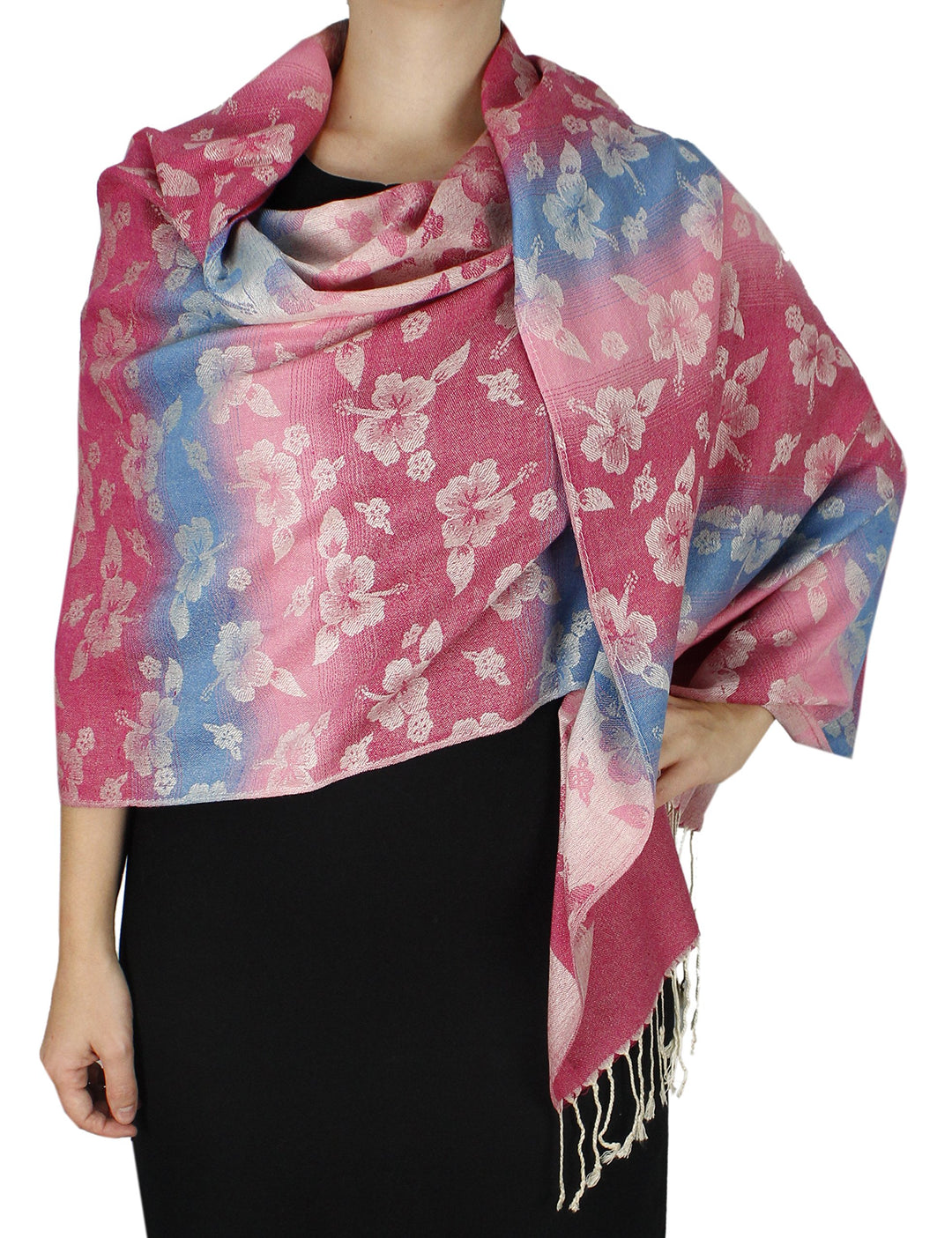 Rainbow Silky Tropical Pashmina Shawl