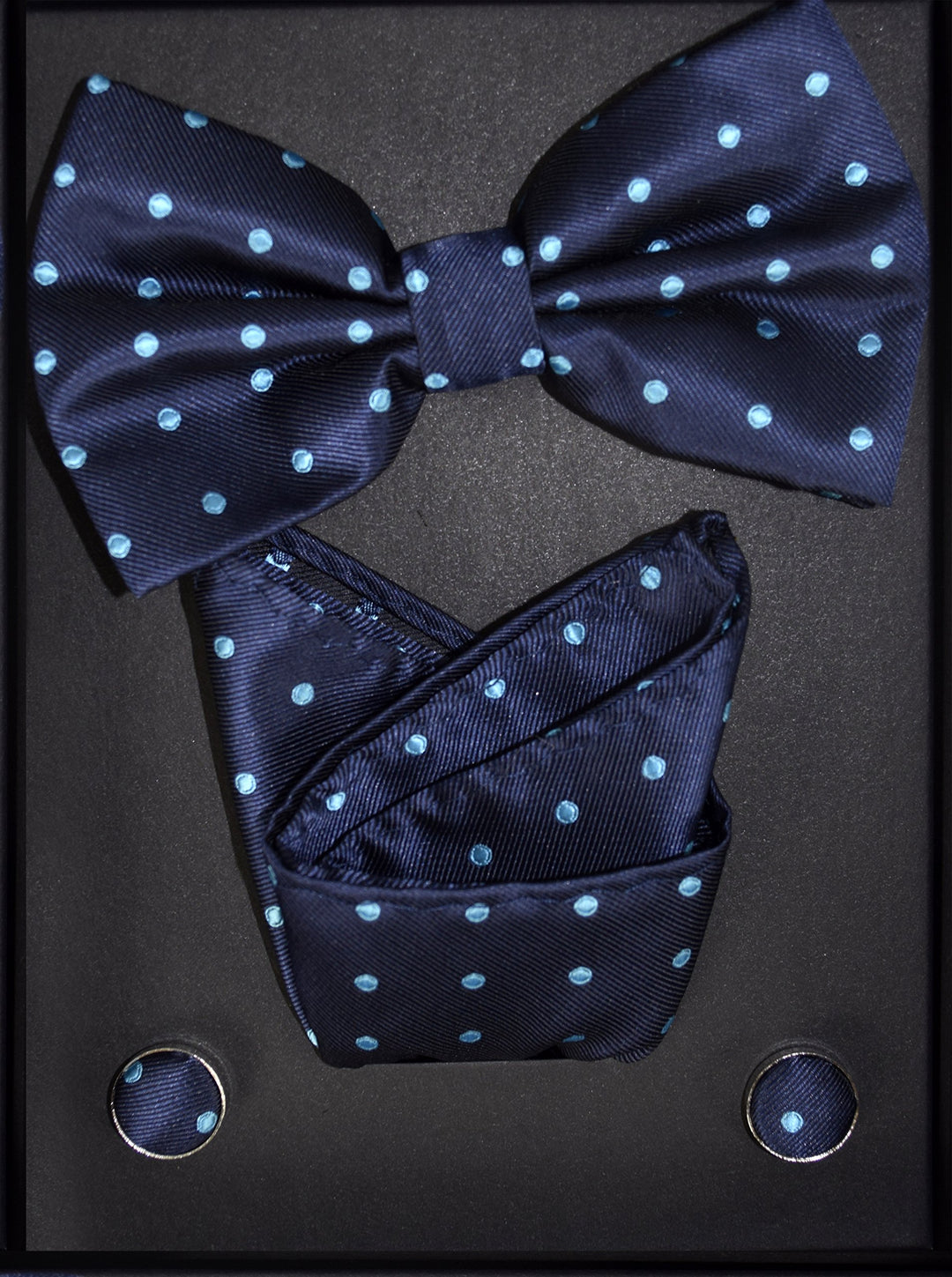 Mens Pre-tied Adjustable Tuxedo Bow Tie Cufflinks Pocket Square Set