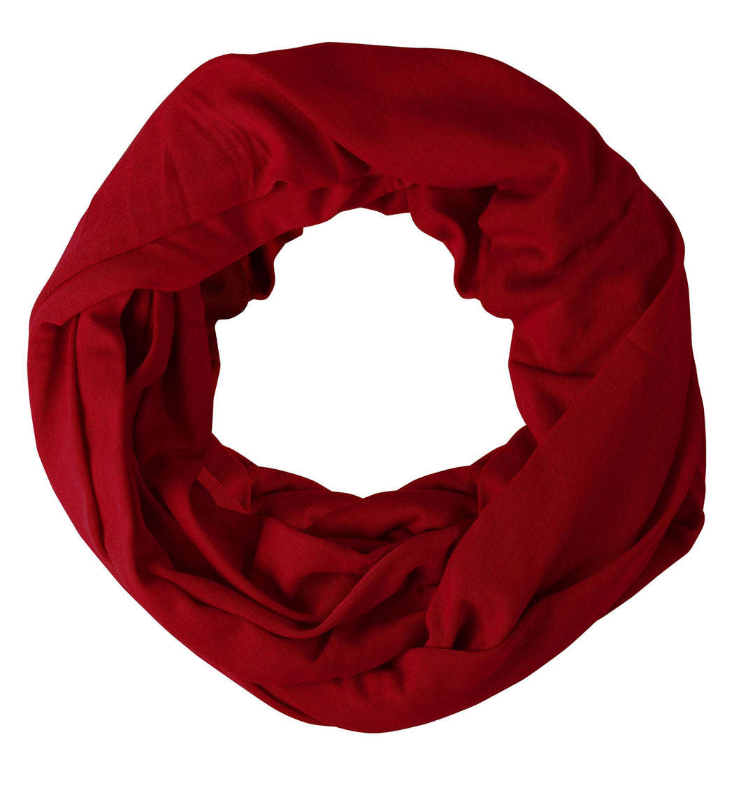Maroon Cotton Soft Touch Vivid Colors Lightweight Jersey Knit Infinity Loop Scarf