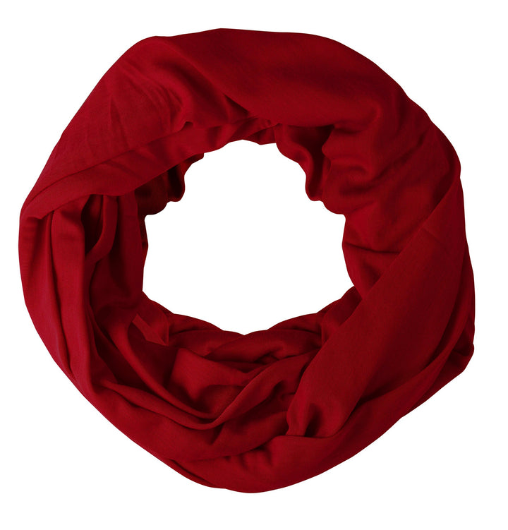 Maroon Cotton Soft Touch Vivid Colors Lightweight Jersey Knit Infinity Loop Scarf