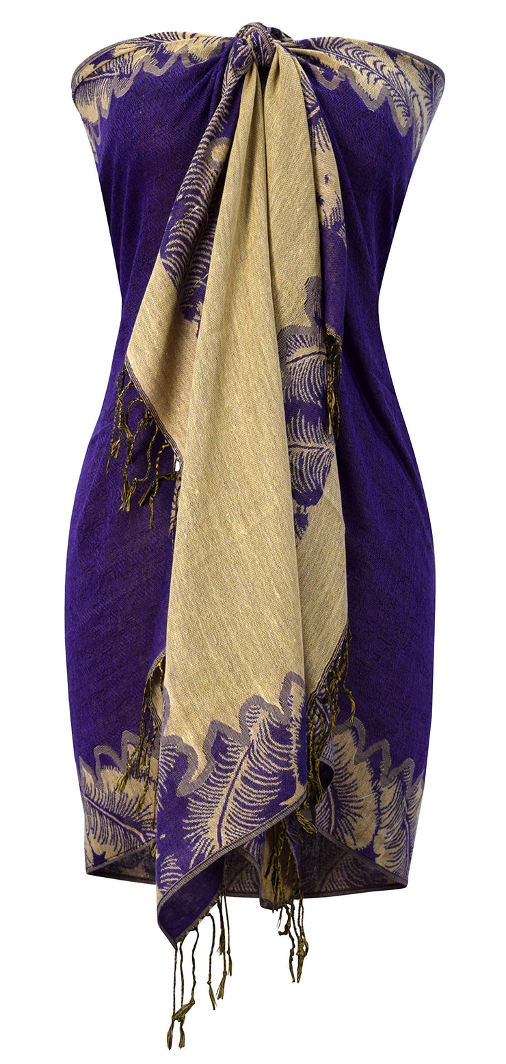 Ravishing Reversible Jacquard Paisley Pashmina Shawl Wrap for Women