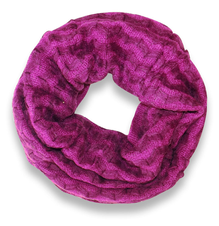 Tan Charming Classic Knit Chevron Infinity Loop Scarves